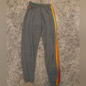 Aviator Nation Women’s Heather Grey 5 Stripe Sweatpants Size XS